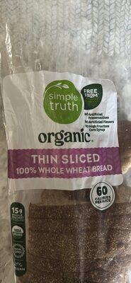 organic thin sliced 100% whole wheat bread
