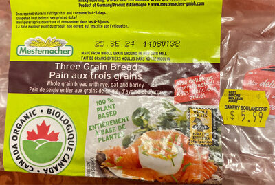 Organic Three Grain Bread