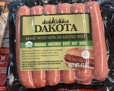 Organic uncured beef hot dogs