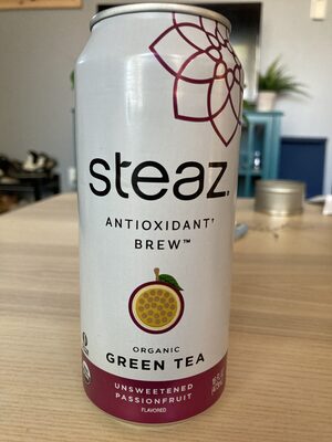 Organic unsweetened passionfruit iced green tea, unsweetened passionfruit