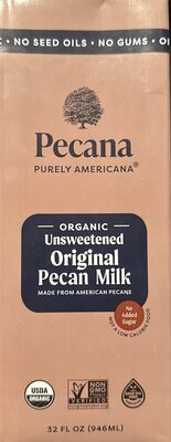 Organic unsweetened pecan milk