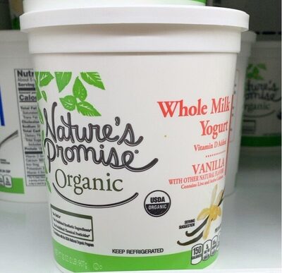 Organic vanilla whole milk yogurt