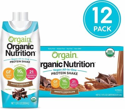 Organic vegan plant based nutritional shake smooth chocolate