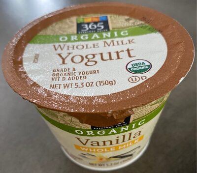 Organic whole milk yogurt