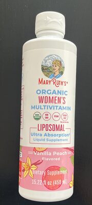 Organic women’s multivitamin, liposomal ultra absorption liquid supplement