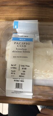 Pacific Cod boneless skinless fillets