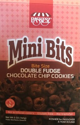 Paskesz, mini bits cookies, double fudge chocolate chip