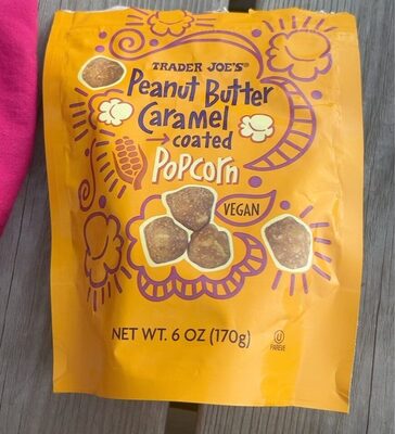 Peanut butter caramel coated popcorn