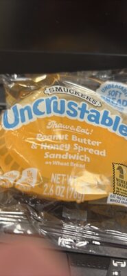 Peanut Butter & Honey Spread Sandwich on Wheat Bread