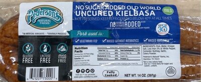 Pederson's natural farms mild uncured kielbasa