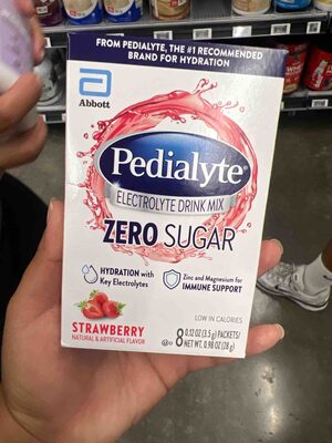 Pedialyte Electrolyte Drink Mix Zero Sugar Strawberry