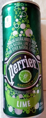Perrier, sparkling natural mineral water, lime