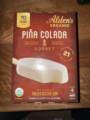 Piña Colada Sorbet Frozen Desert Bar