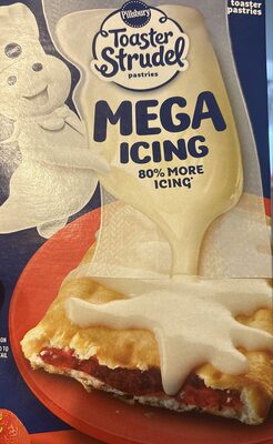 Pillsbury Mega Icing Strawberry Toaster Strudel Pastries 6 Count