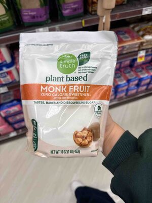 Plant Based Monk Fruit Zero Calorie Sweetener With Erythritol