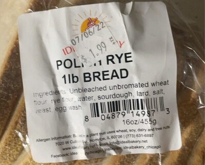 Polish Rye 1lb Bread