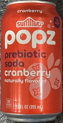 Popz Prebiotic Soda Cranberry