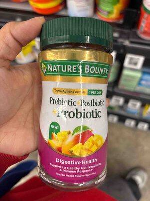 Prebiotic + Postbiotic + Probiotic Digestive Health Tropical Mango Flavored Gummies