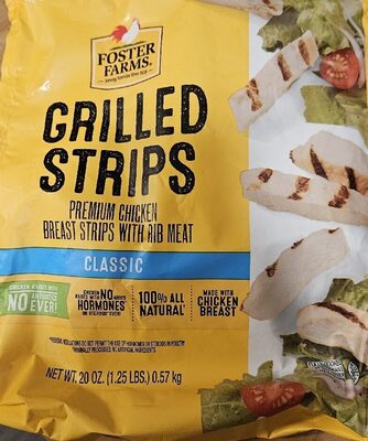 Premium chicken breast grilled strips with rib meat, chicken breast