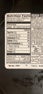 PREMIUM STEAKHOUSE SEASONED TAVERN BEEF PATTY