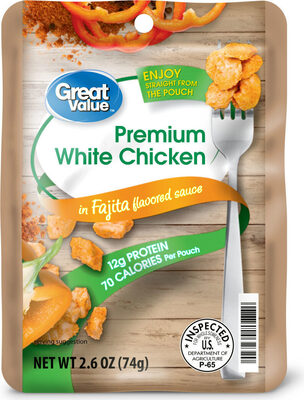 Premium white chicken in fajita flavored sauce
