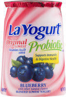 Probiotic blended lowfat yogurt blueberry