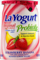 Probiotic Lowfat Yogurt, Strawberry, Banana, Original