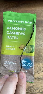 PROTEIN BAR ALMONDS CASHEWS DATES LIME & GINGER