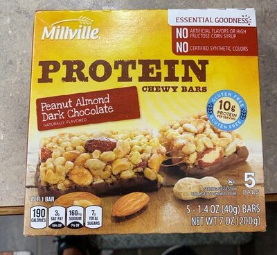 Protien chewy bars, Peanut almond dark chocolate