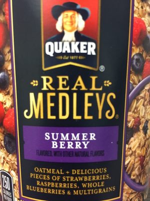 Quaker Real Medleys Summer Berry Oatmeal 2.46 Ounce Cup