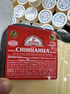 Queso Chihuahua Natural Quesadilla Style Cheese For Melting
