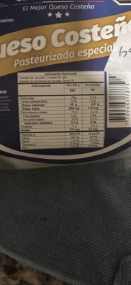 Queso Costeño Pasteurizado especial