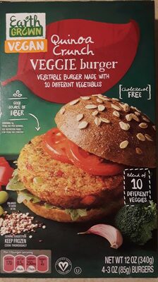 Quinoa crunch veggie burger, quinoa crunch