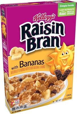 Raisin bran Cereal with bananas