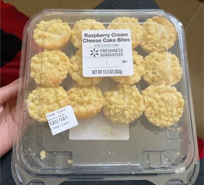 Raspberry cream cheese cake bites