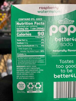 Raspberry Watermelon Better4u Soda