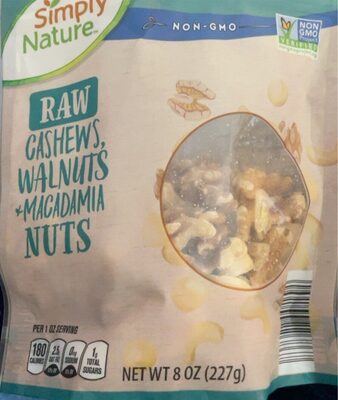 Raw Cashews, Walnuts, Macadamia Nuts