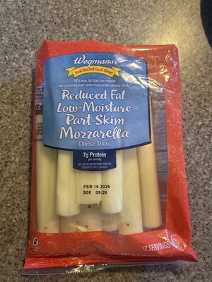 Reduced Fat, Low Moisture Part Skim Mozzarella Cheese Sticks