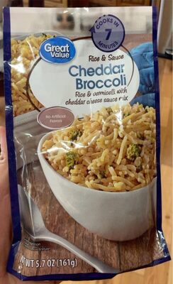 Rice and sauce cheddar broccoli