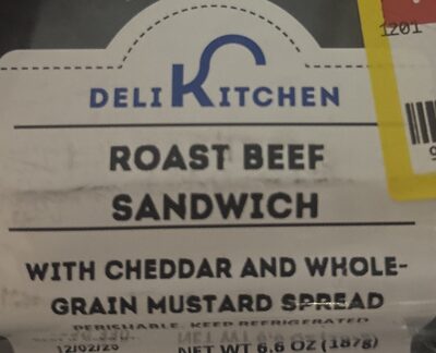 Roast Beef Sandwich with Cheddar and Whole Grain Mustard