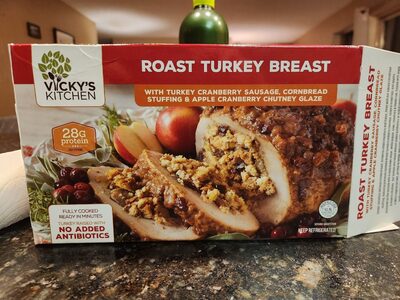 Roast Turkey Breast With Turkey Cranberry Sausage, Cornbread Stuffing, Chutney