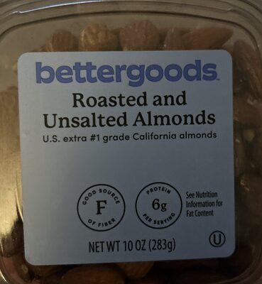 Roasted and unsalted almonds