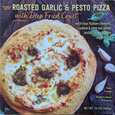 Roasted Garlic & Pesto Pizza with Deep Fried Crust