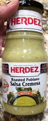 Roasted poblano salsa cremo