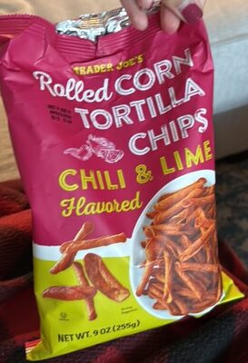 Rolled Corn Tortilla Chips Chili & Lime Flavored