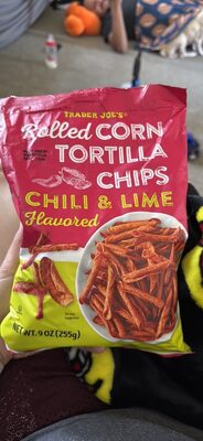 Rolled Corn Tortilla Chips Chili & Lime Flavored