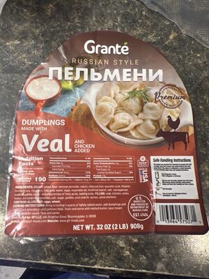 Russian Style Dumplings Veal