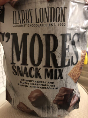 S'mores crunchy grahams and fluffy marshmallows coated in milk chocolate snack mix, s'mores