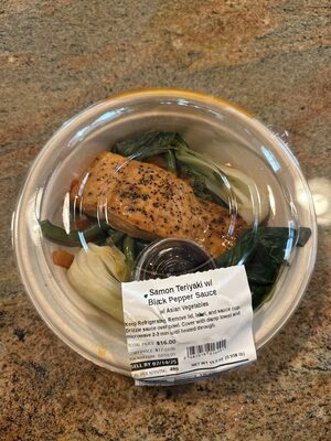 Salmon Teriyaki W/ Black Pepper Sauce W/ Asian Vegetables