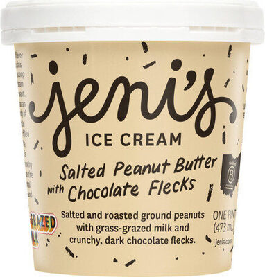 Salted peanut butter with chocolate flecks ice cream